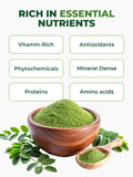 PURA VIDA MORINGA cuchara medidora con polvo, dosificación precisa y práctica