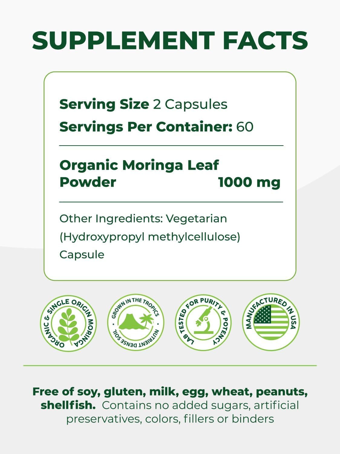 PURA VIDA MORINGA dos frascos del pack de 2 listos para uso prolongado
