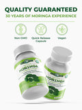Etiqueta Pura Vida Moringa indicando origen único y certificación orgánica USDA