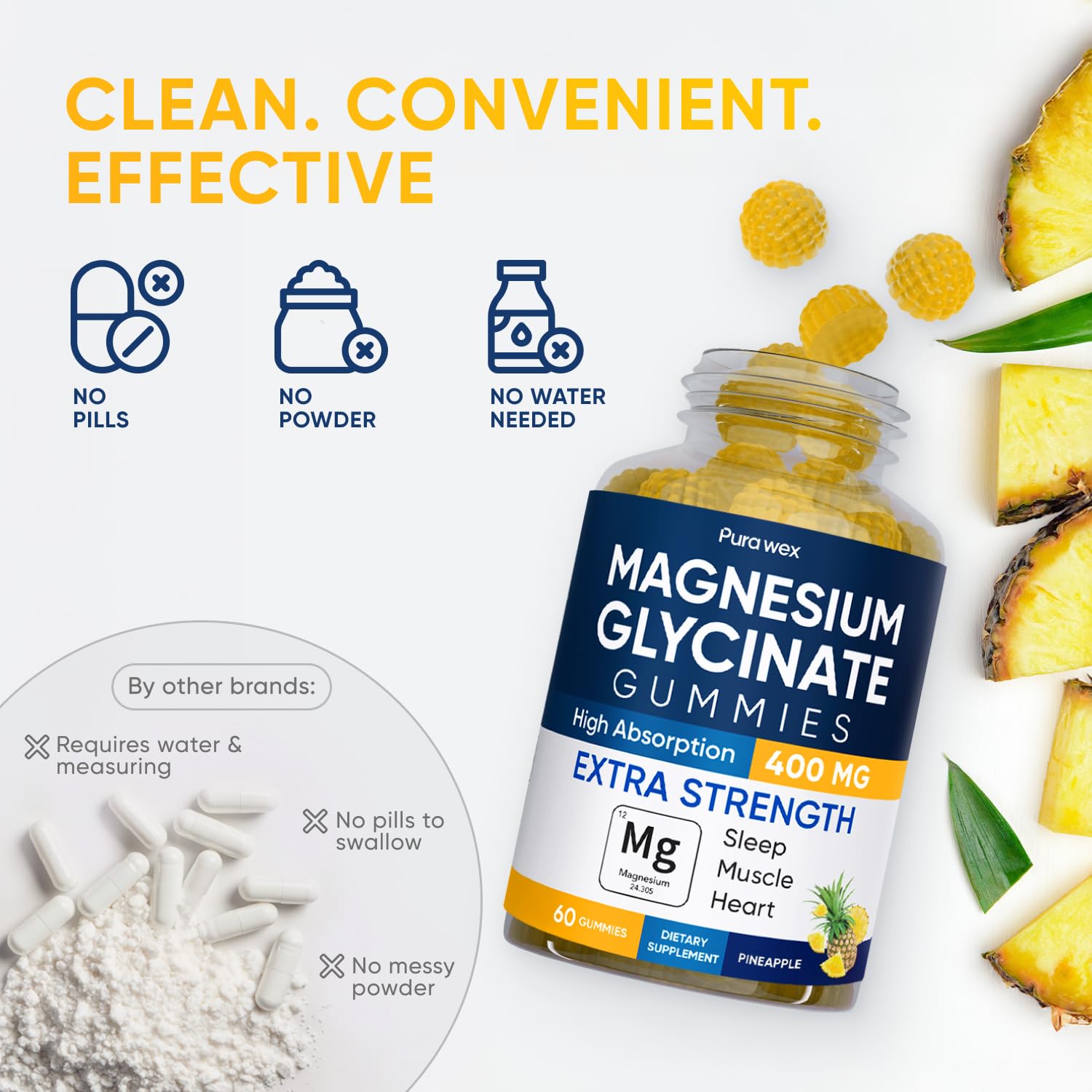 Etiqueta de PURA WEX NUTRITION con lista de ingredientes y dosis clara y legible