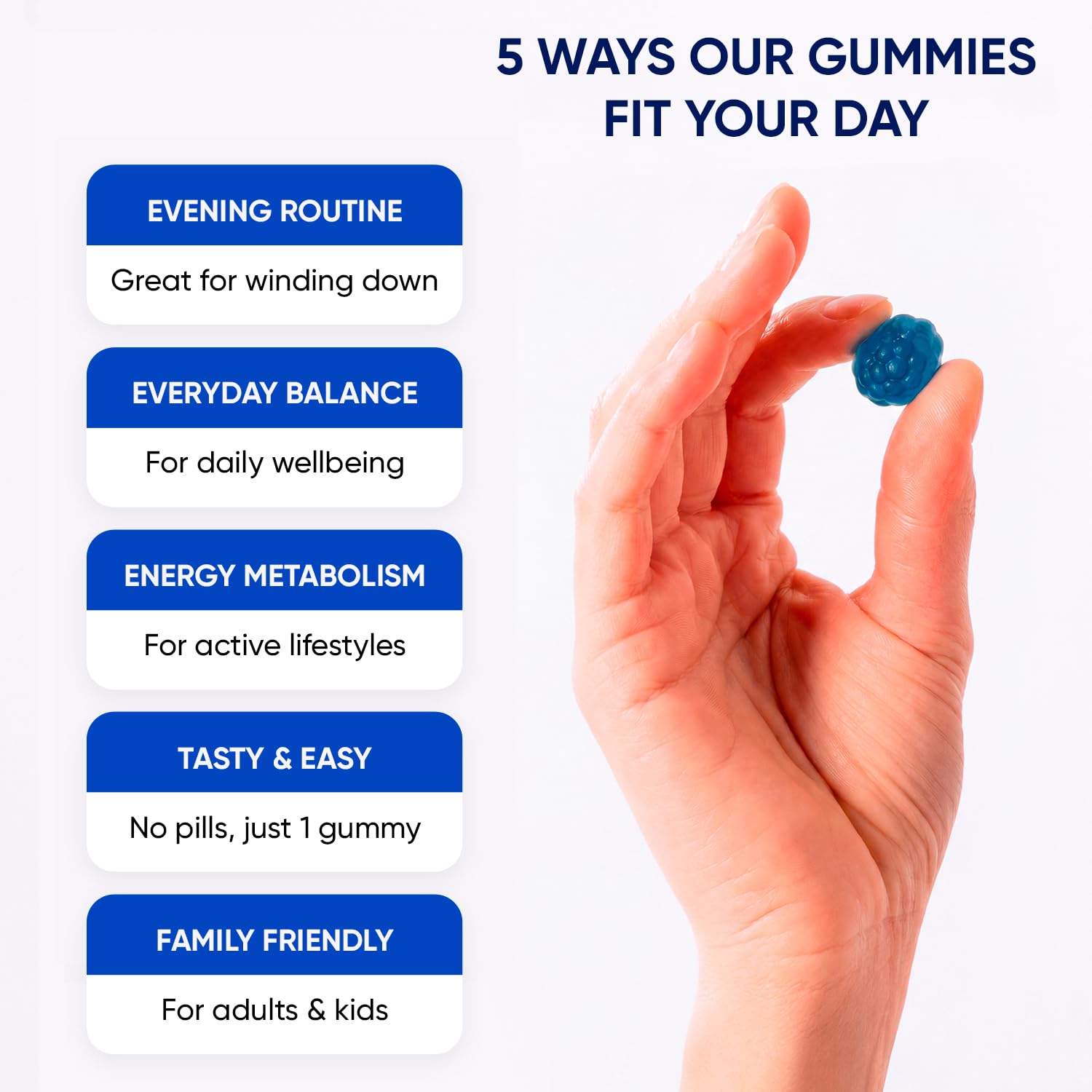 PURA WEX NUTRITION gomitas en mano, fácil toma diaria para adultos