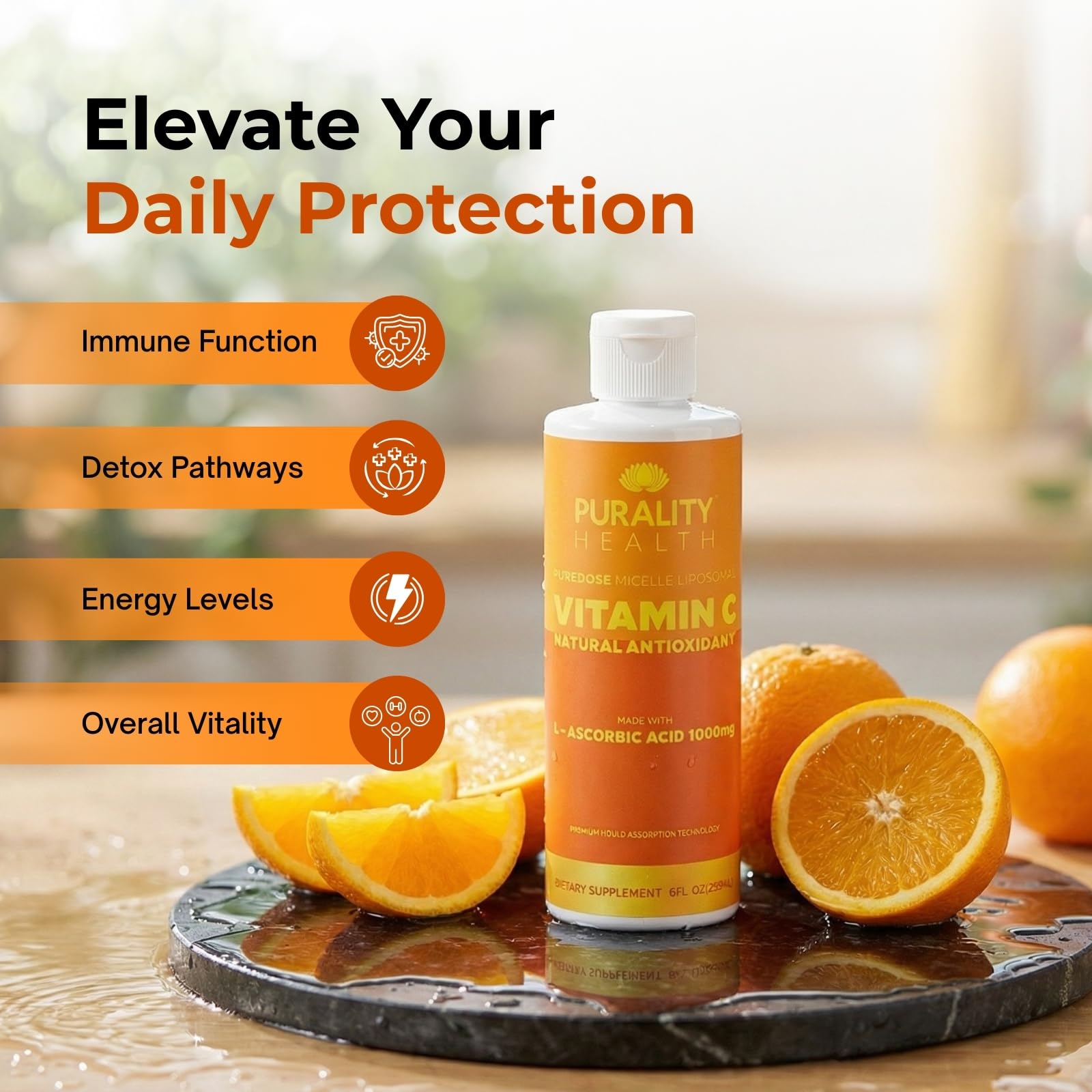 Purality Health primer plano de textura liposomal que sugiere mayor estabilidad