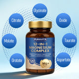 Puravita etiqueta nutricional clara mostrando formas de magnesio
