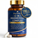 Puravita envase frontal mostrando 12 en 1 y 700 mg, claro beneficio diario