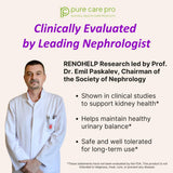 Pure Care Pro Renohelp etiqueta con información nutricional y certificaciones legibles