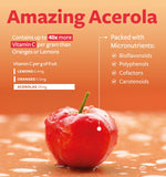 PURE CO polvo de acerola detalle que resalta antioxidantes naturales