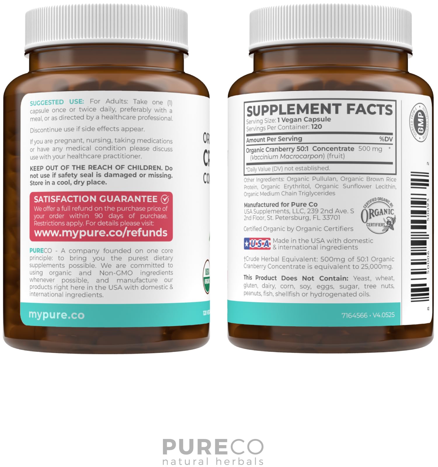 PURE CO capsulas junto a arándanos frescos indicando origen natural