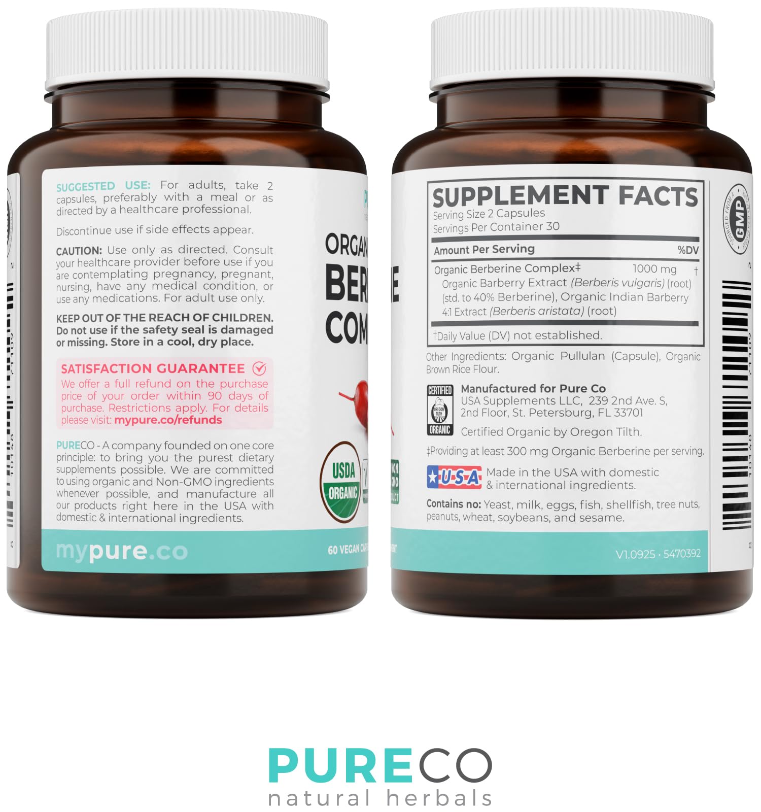 Cápsula PURE CO abierta mostrando polvo y concentración del extracto