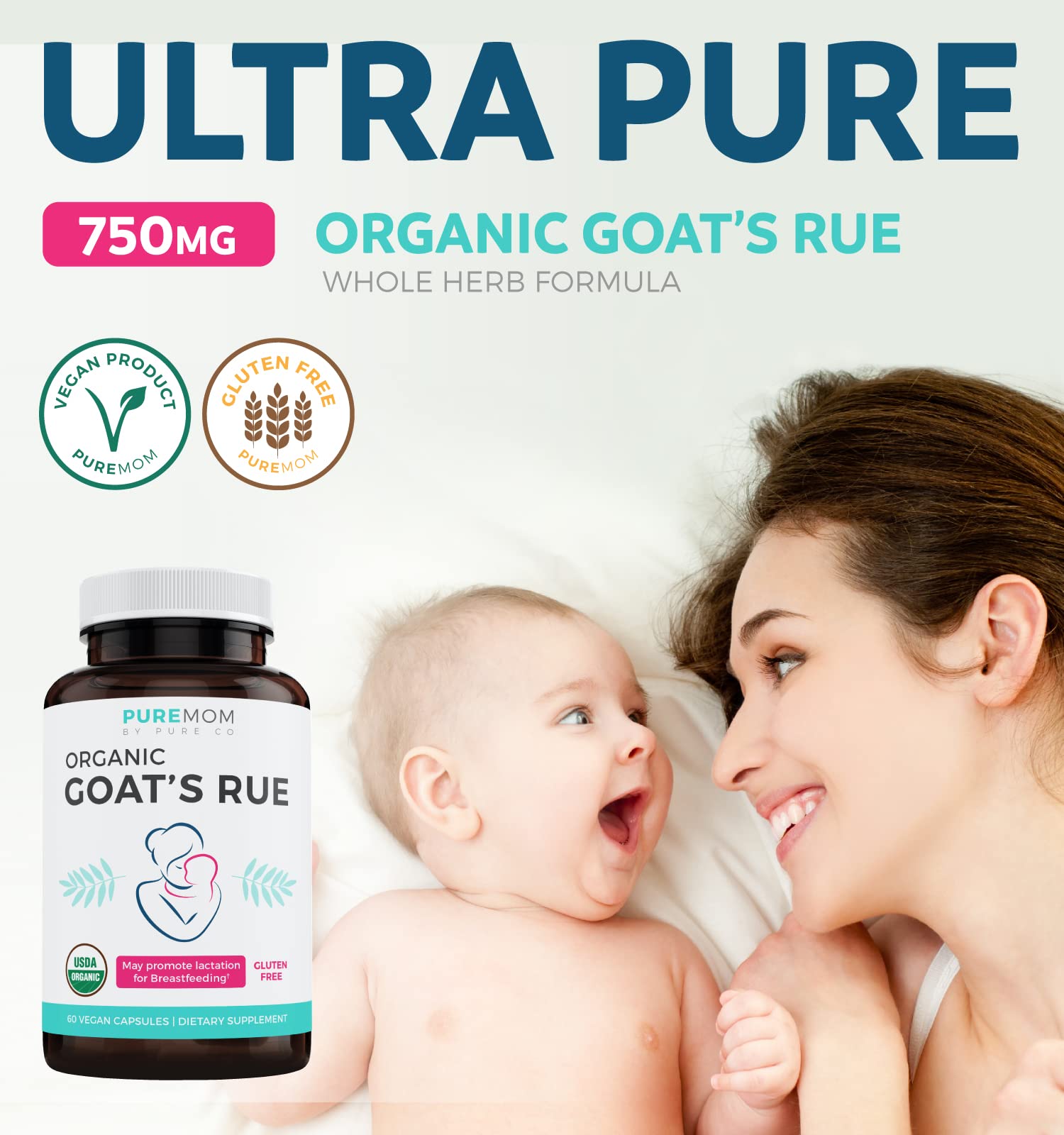PURE CO cápsulas detalle de textura y fácil ingestión para madres