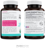 PURE CO lateral del envase con información nutricional y transparencia