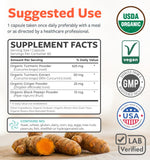 PURE CO etiqueta con sellos USDA Organic y texto GMP que destaca la calidad
