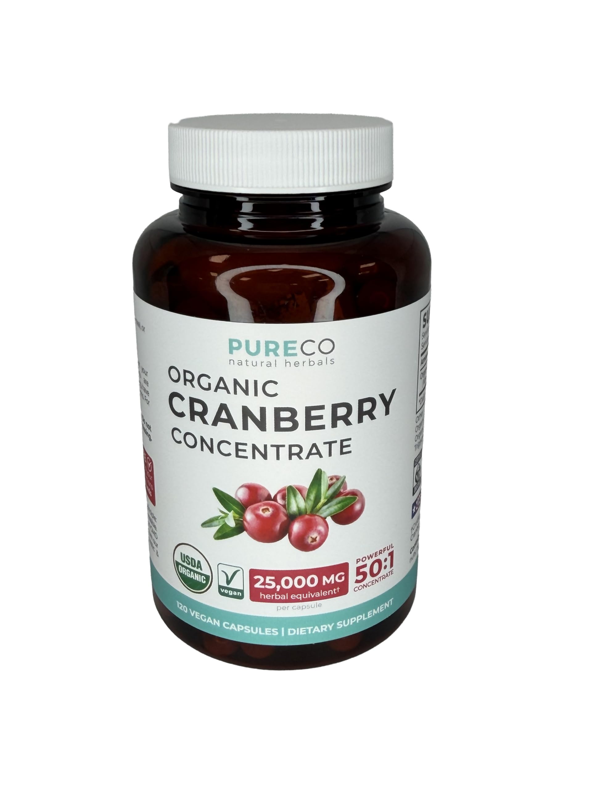PURE CO frasco abierto mostrando cápsulas listas para uso diario