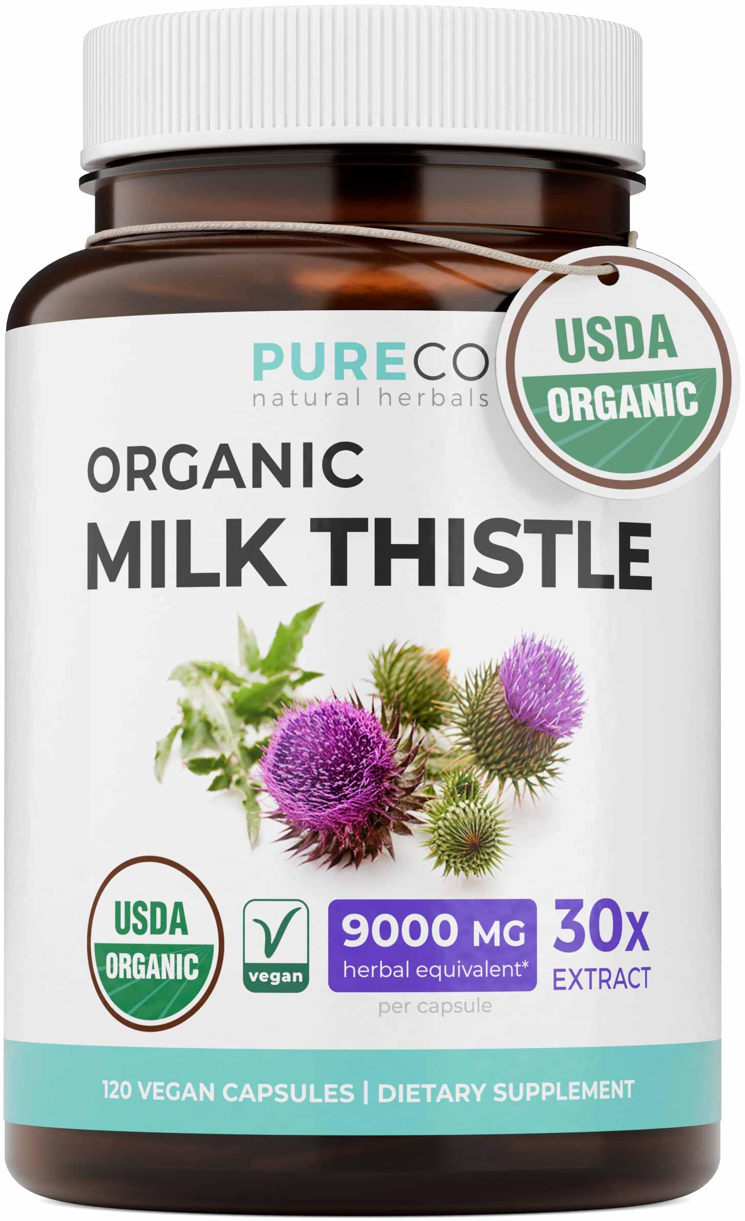PURE CO frasco frontal mostrando etiqueta orgánica y beneficio de pureza