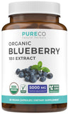 PURE CO frasco frontal mostrando etiqueta orgánica y beneficio antioxidante