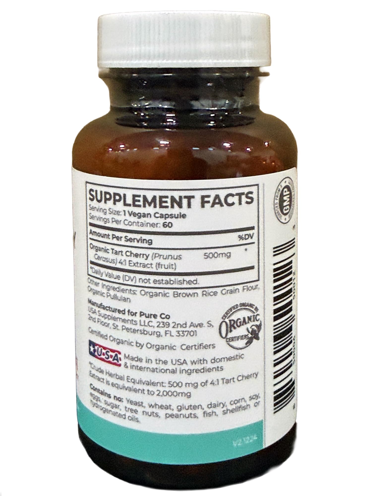 PURE CO racimo de cerezas orgánicas como origen natural