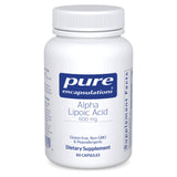 Pure Encapsulations envase frontal mostrando ALA 600 mg y claridad de ingredientes
