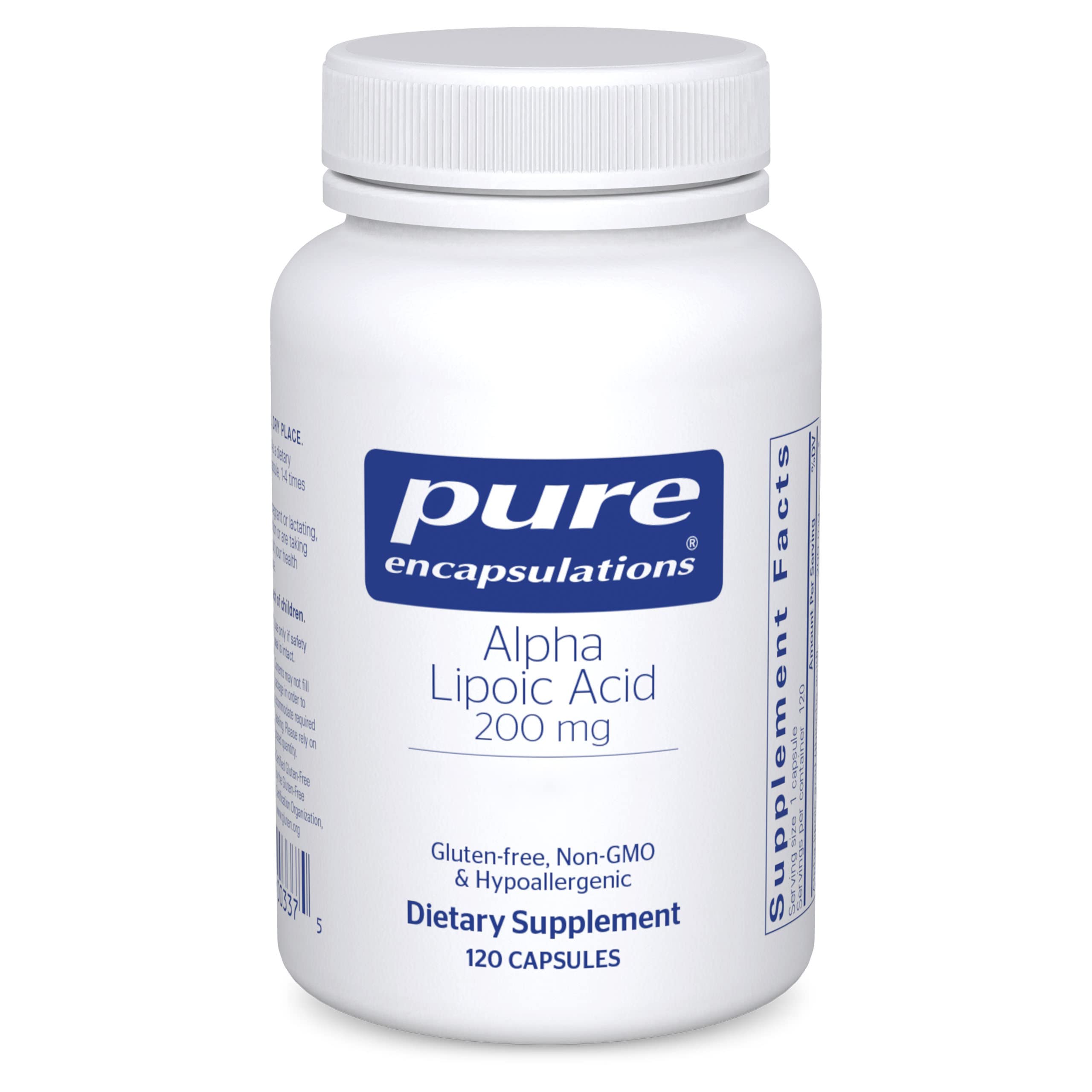 Pure Encapsulations vista frontal del empaque mostrando 120 cápsulas y beneficios
