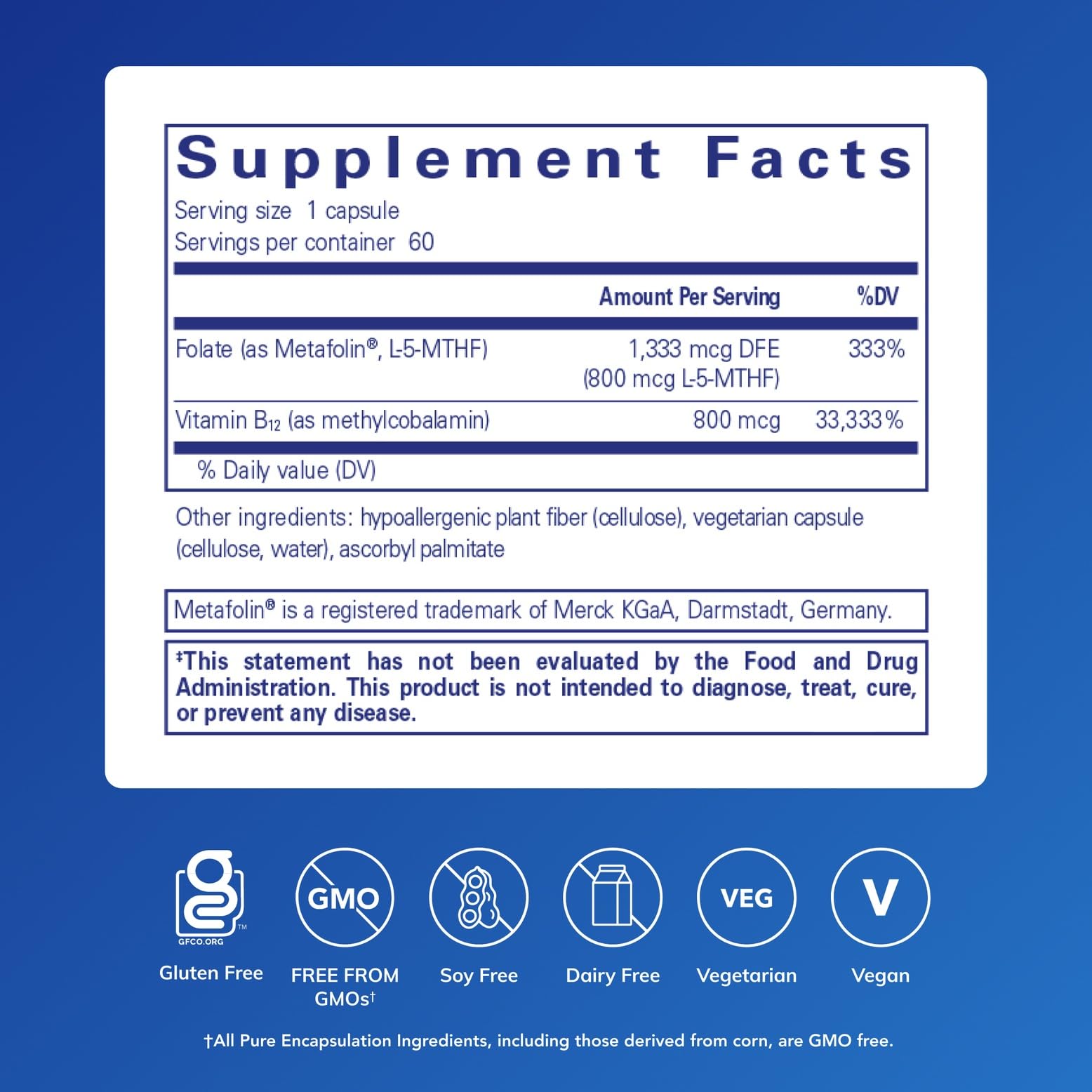 Pure Encapsulations cápsula abierta con enfoque en forma activa