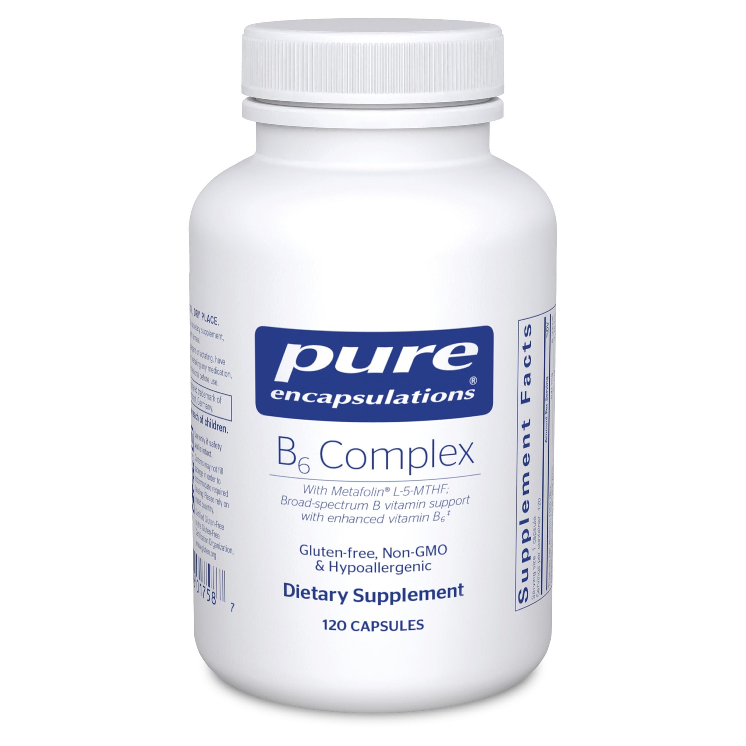 Pure Encapsulations frasco frontal mostrando el producto y su pureza