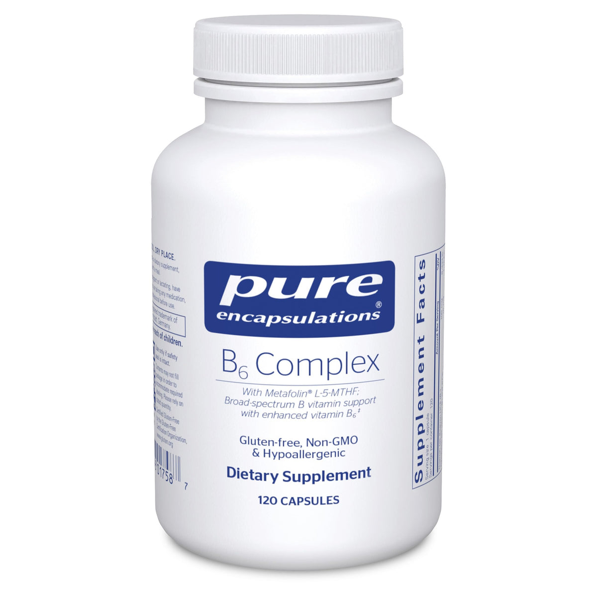 Pure Encapsulations frasco frontal mostrando el producto y su pureza