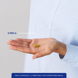 Pure Encapsulations cápsula en mano para visualizar escala y comodidad