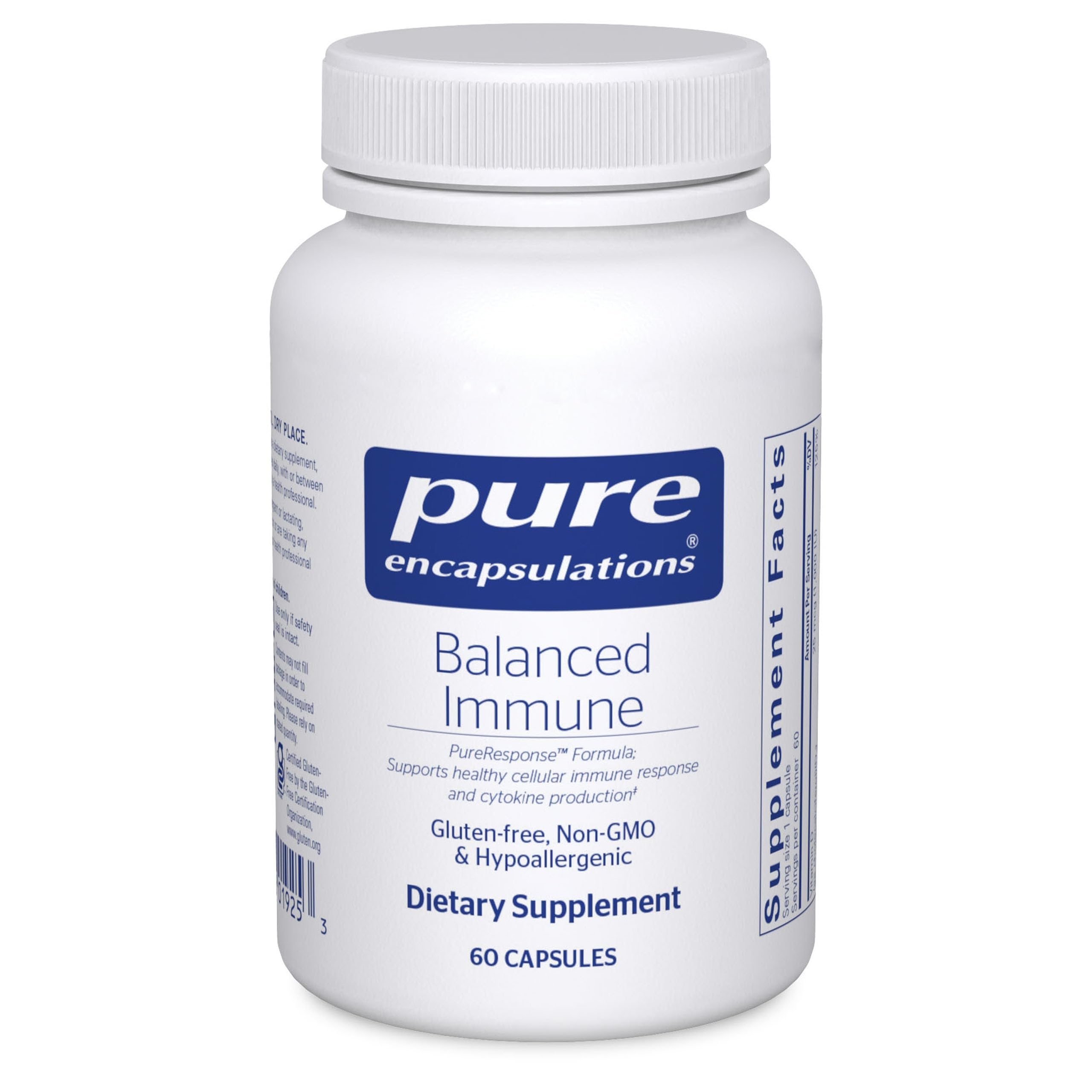 Pure Encapsulations botella frontal mostrando diseño y dosis clara