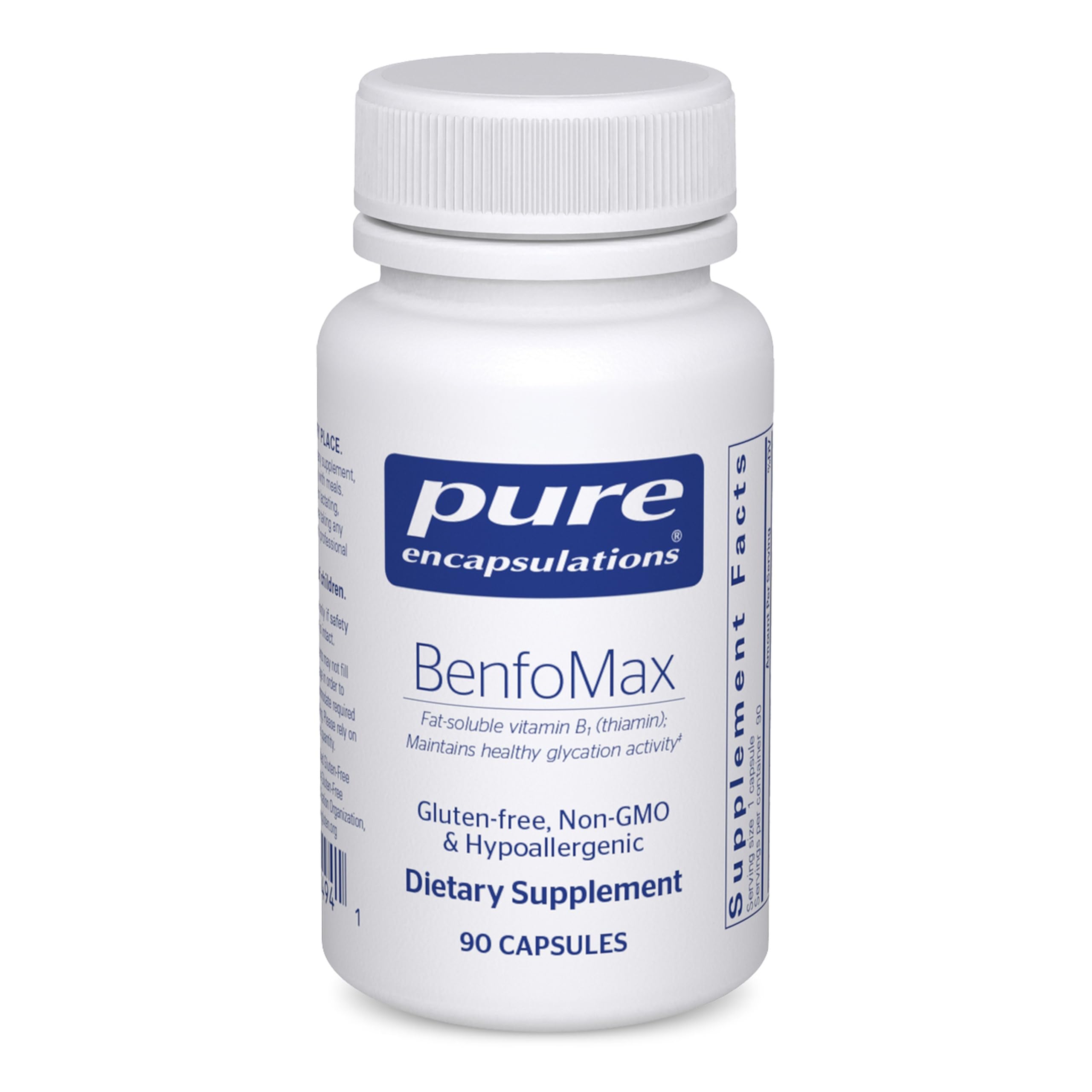 Pure Encapsulations BenfoMax frente del envase mostrando diseño y cantidad