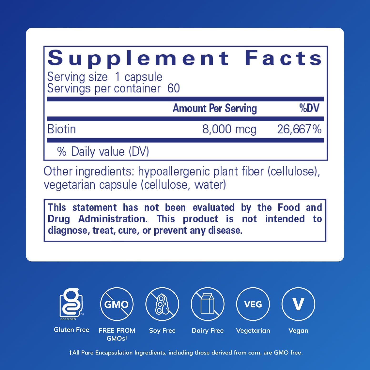 Pure Encapsulations primer plano de cápsula que evidencia formulación limpia
