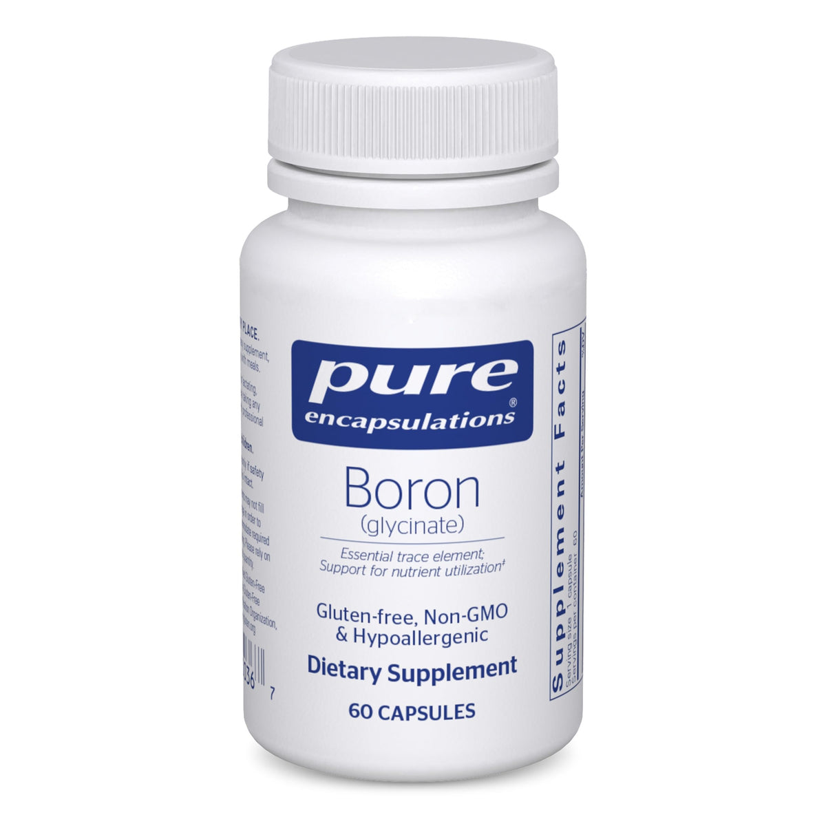 Pure Encapsulations botella frontal mostrando etiqueta clara y confianza en pureza