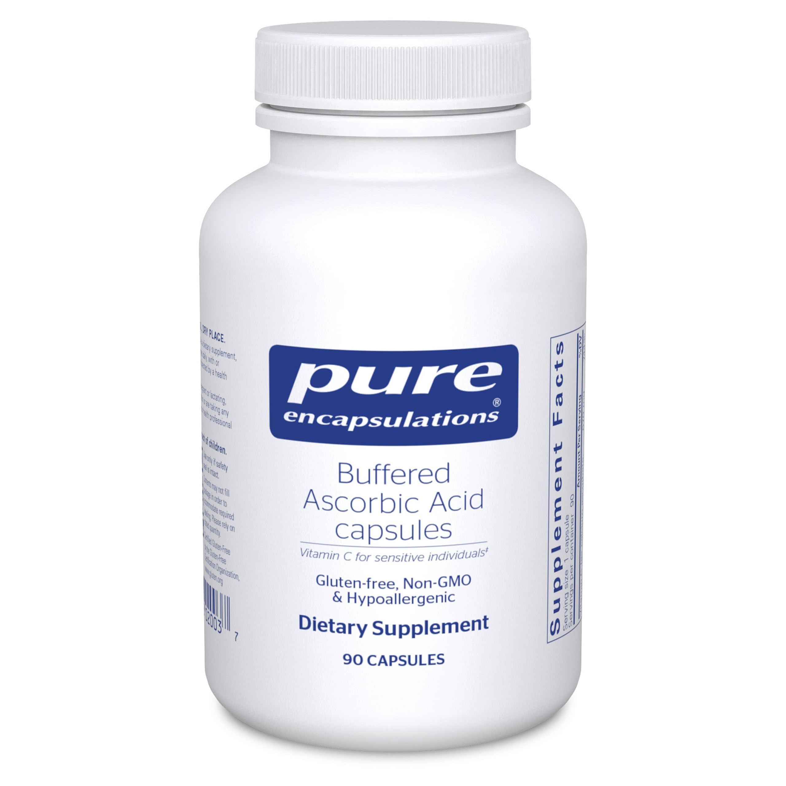 Pure Encapsulations botella frontal mostrando etiquetado claro y confianza