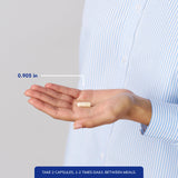Pure Encapsulations frasco abierto con cápsulas para visualización de dosis