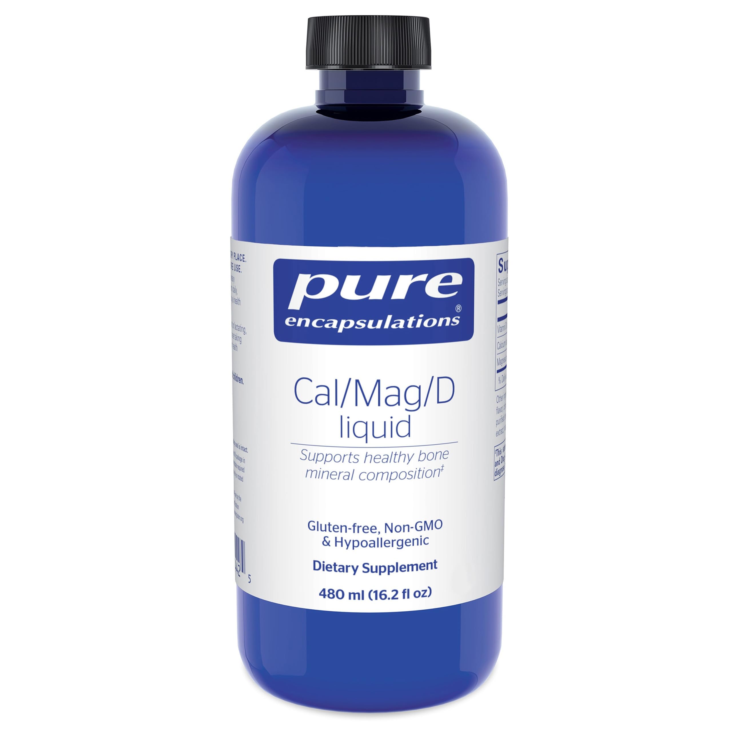 Pure Encapsulations botella frontal mostrando la presentación líquida y comodidad