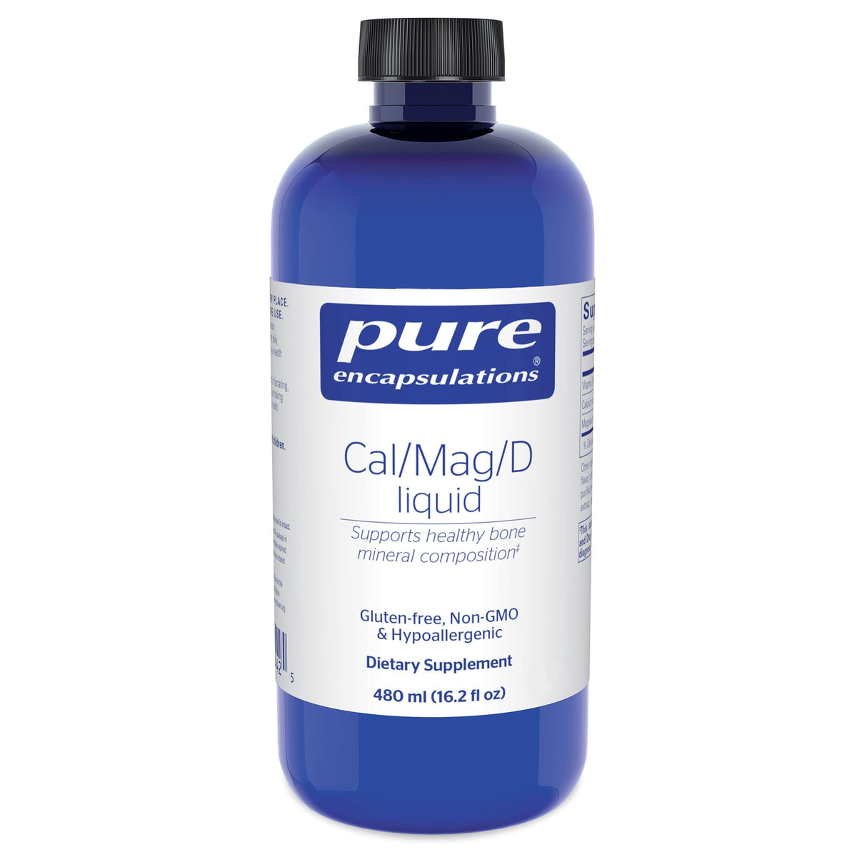 Pure Encapsulations botella frontal mostrando la presentación líquida y comodidad