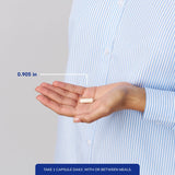 Pure Encapsulations cápsula en mano para comparar escala y dosificación práctica