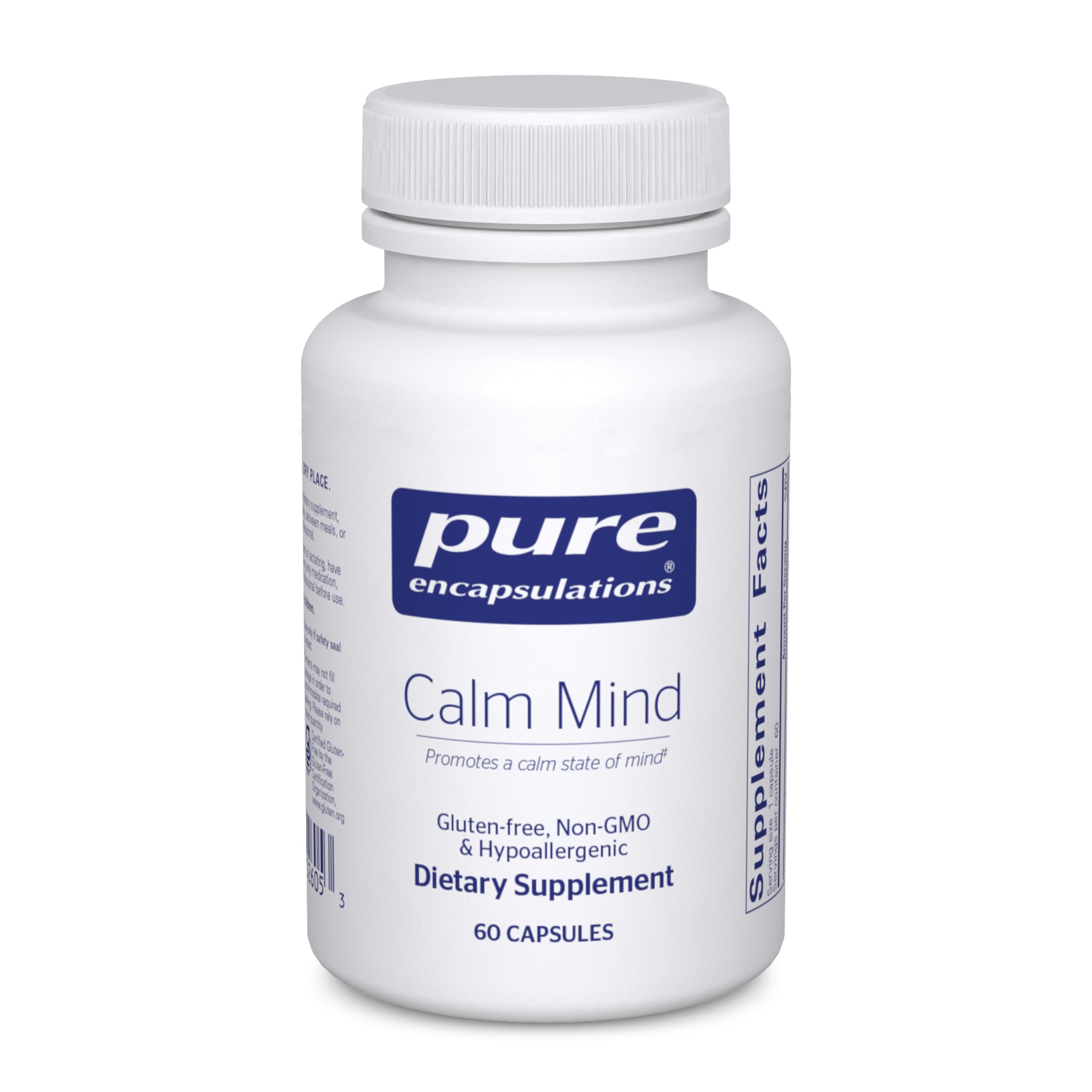 Pure Encapsulations envase Calm Mind frontal mostrando diseño y claridad