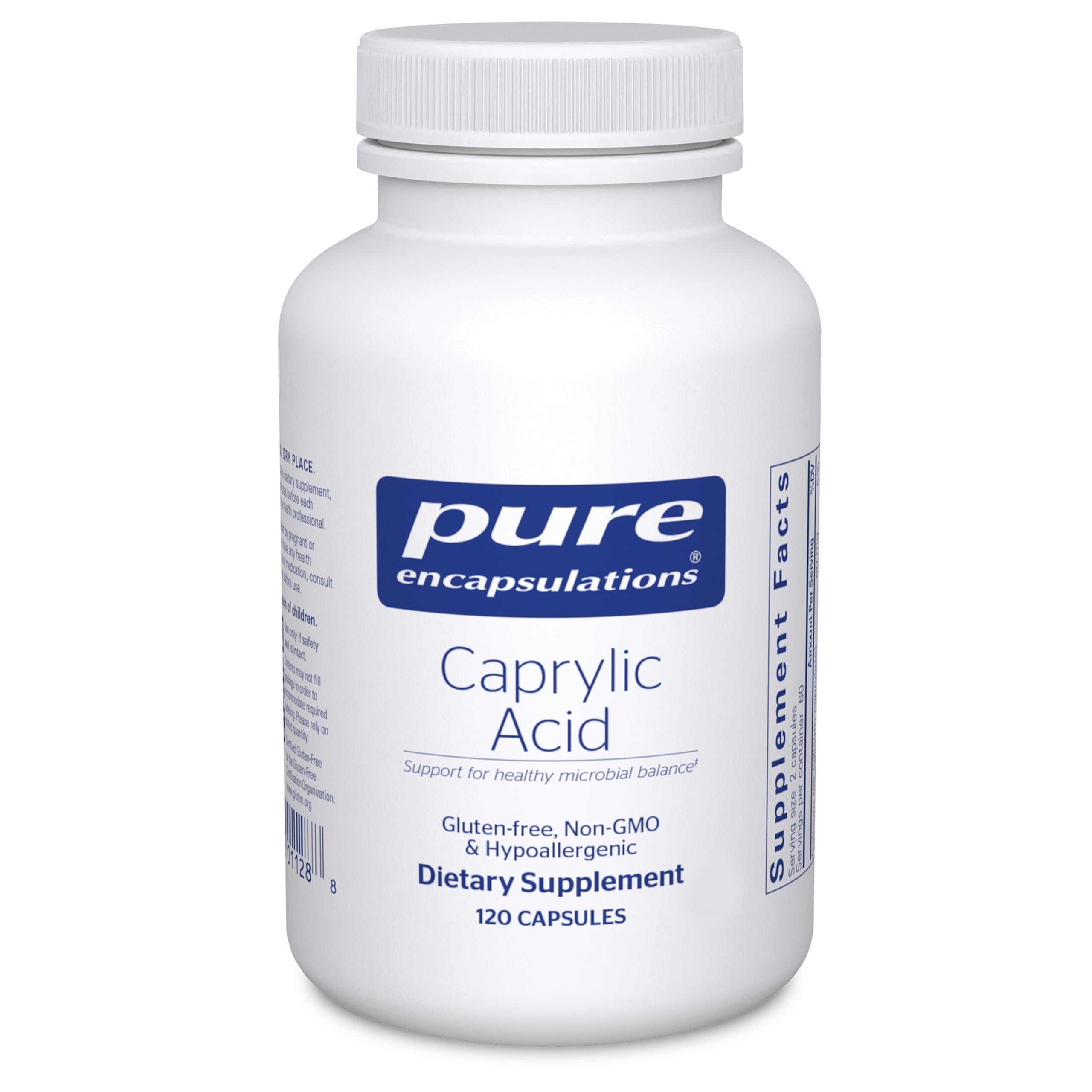 Pure Encapsulations frasco frontal mostrando 120 cápsulas y etiqueta clara