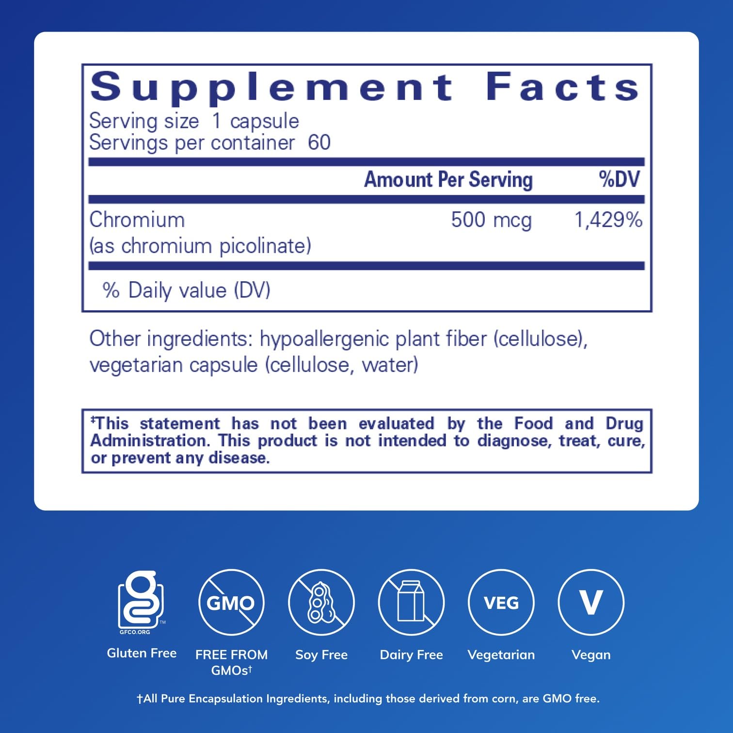 Pure Encapsulations cápsula en primer plano que resalta forma vegana y absorción