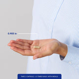 Pure Encapsulations cápsula en mano para comparar escala y facilidad de toma