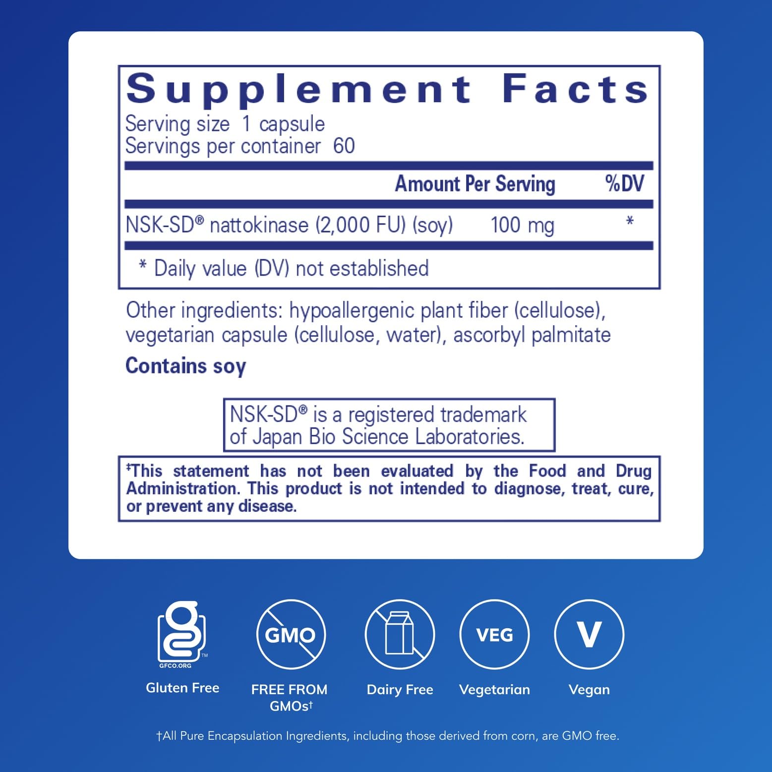 Pure Encapsulations cápsulas detalle pequeño tamaño y fácil ingestión beneficioso