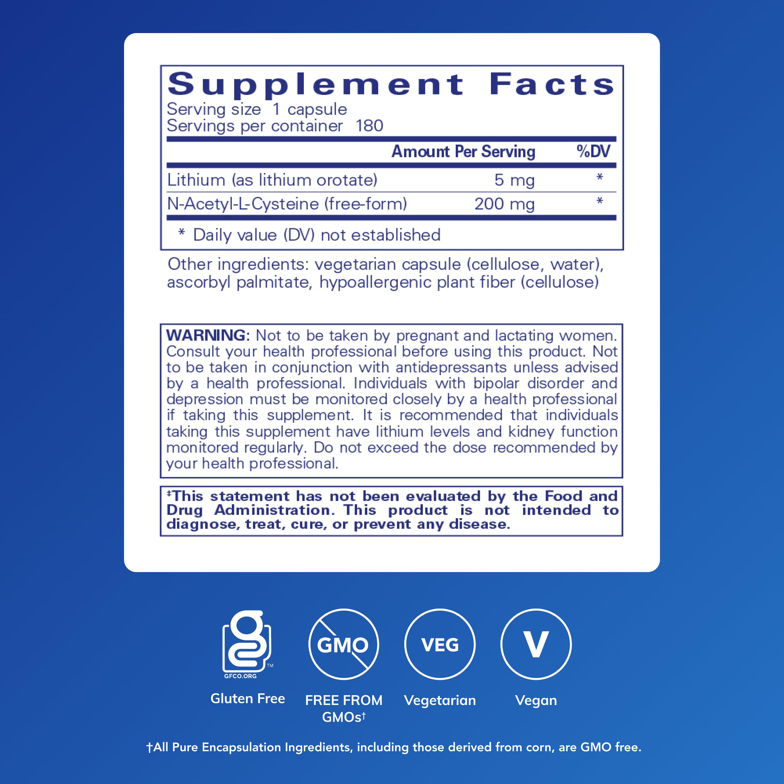 Pure Encapsulations cápsulas en mano para visualizar dosis y uso diario