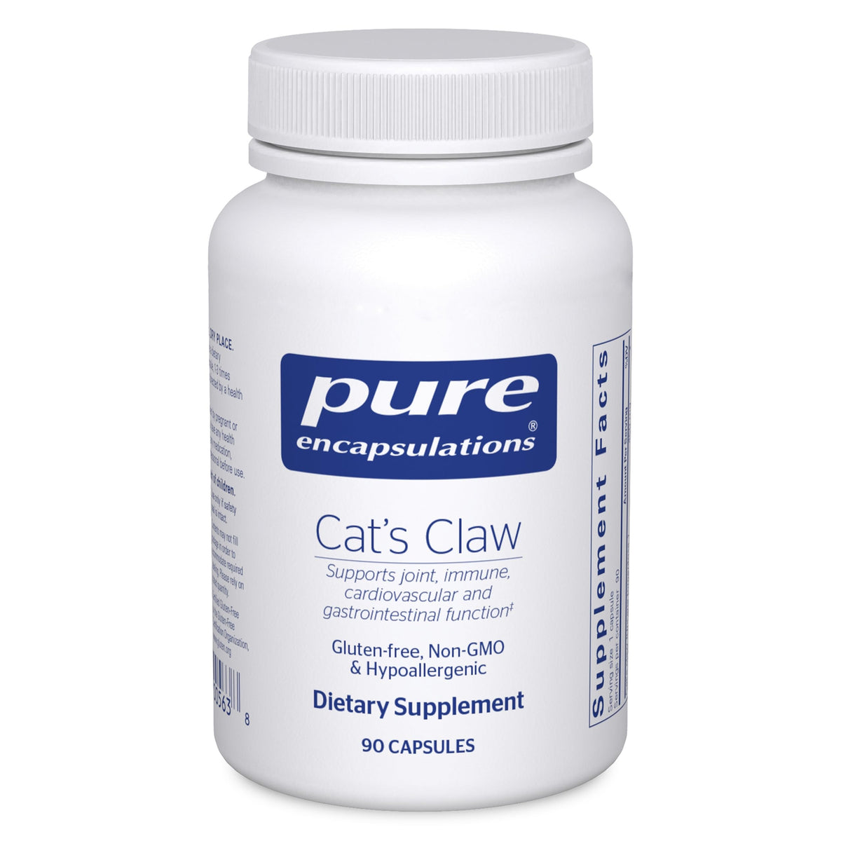 Pure Encapsulations bote frontal mostrando etiqueta y beneficios claros