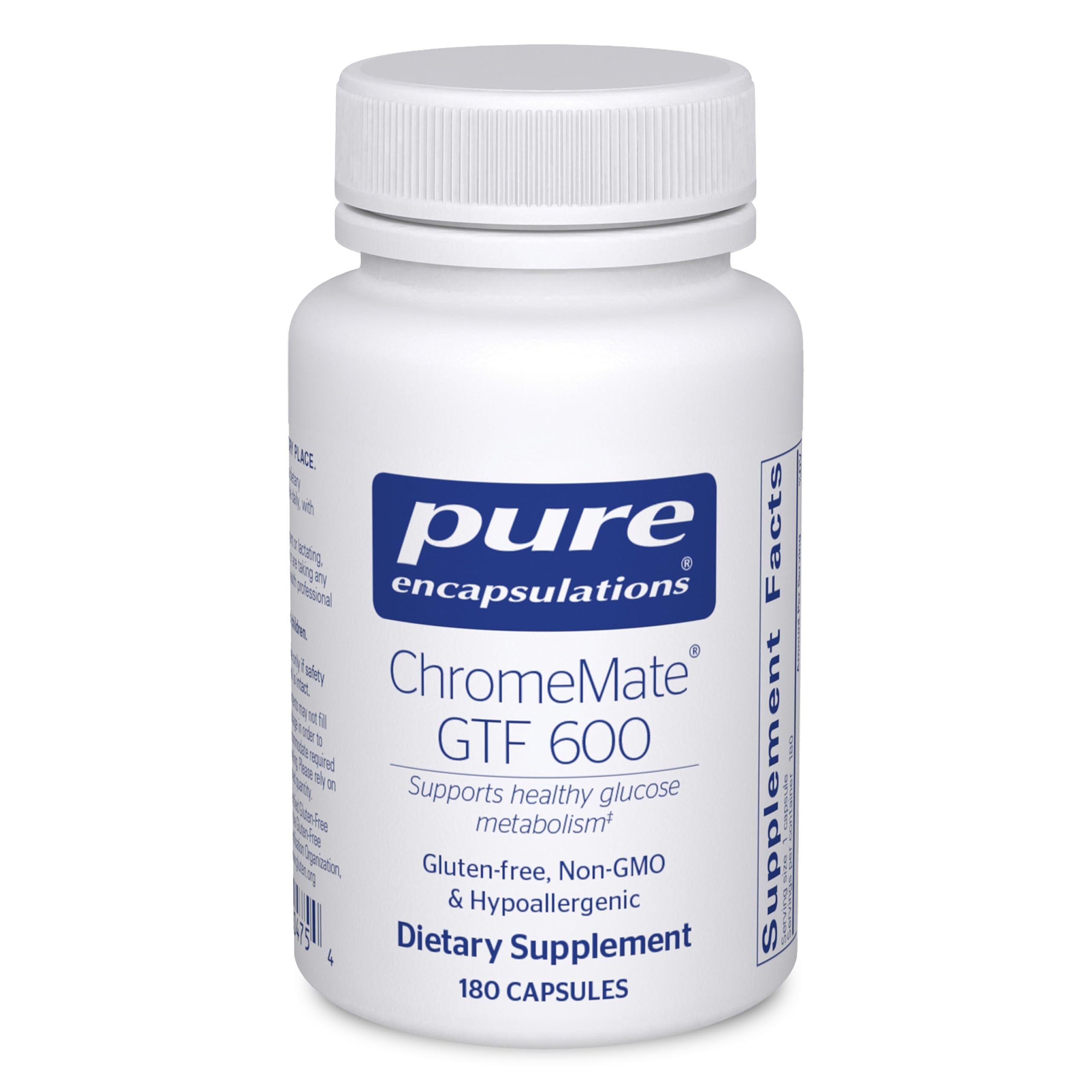 Pure Encapsulations frasco frontal mostrando etiqueta clara y 180 cápsulas