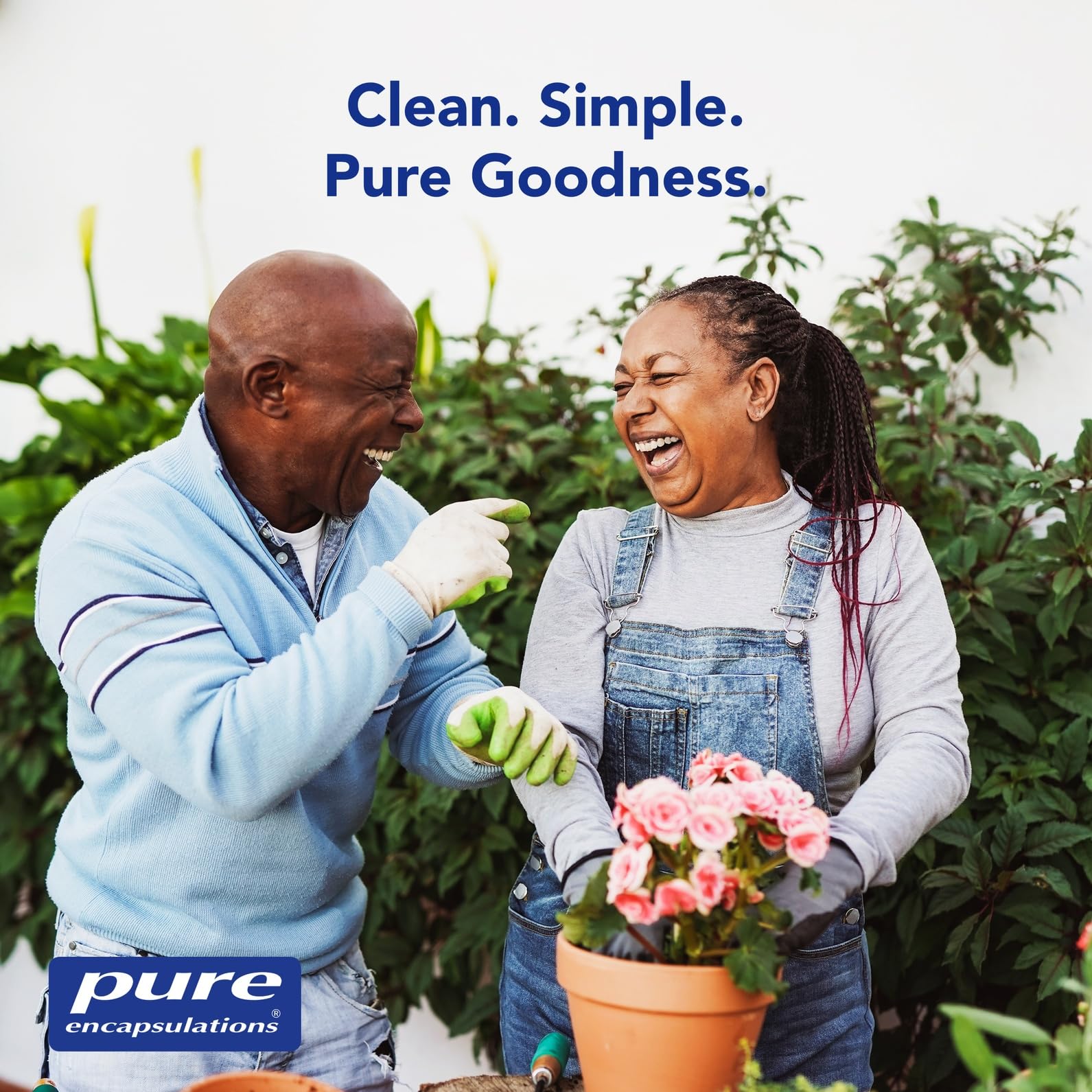Pure Encapsulations ingredientes naturales: arándano fresa y espinaca visibles