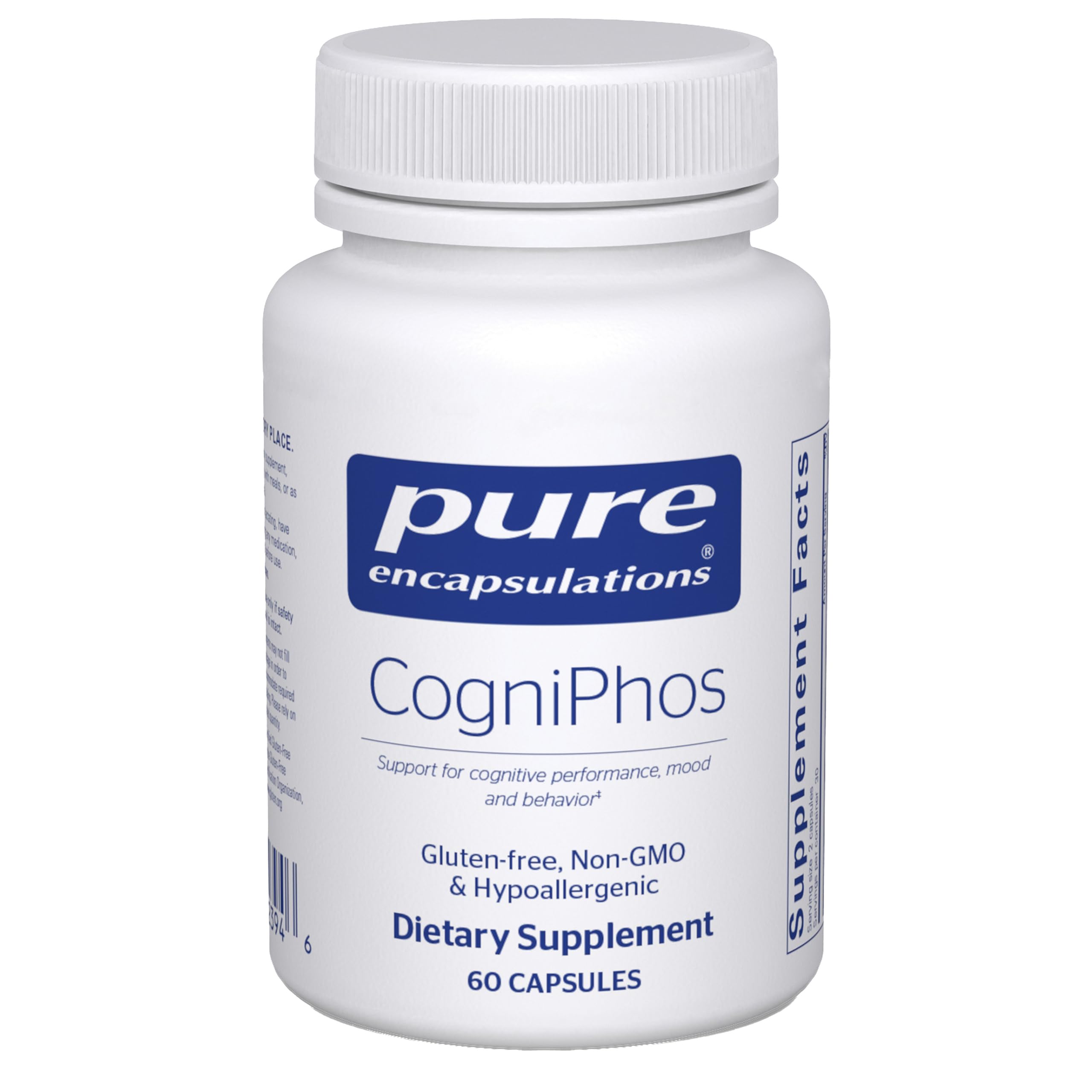 Pure Encapsulations envase frontal mostrando beneficios y fórmula clara