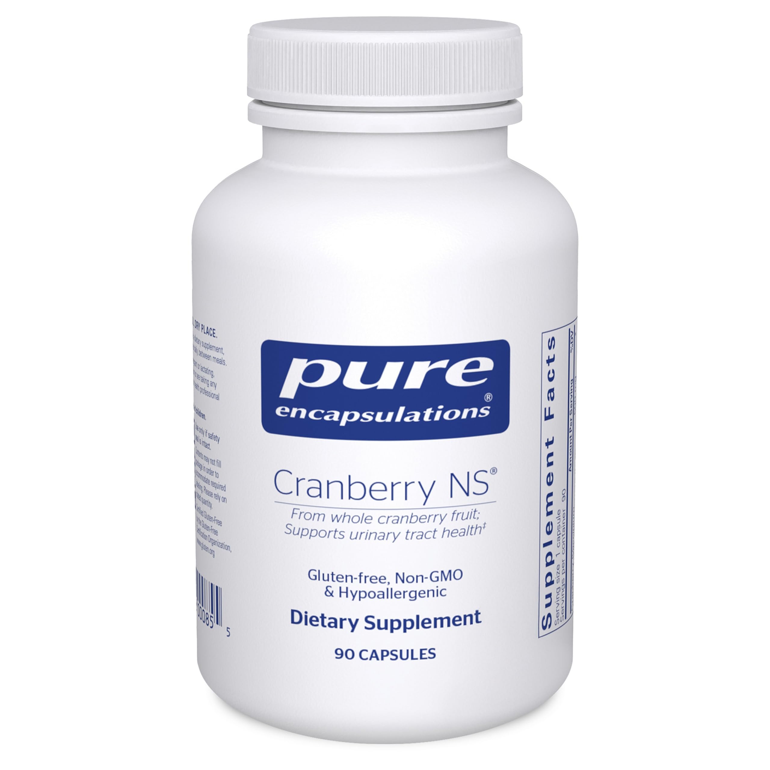 Pure Encapsulations frasco frontal mostrando el suplemento y beneficio de pureza