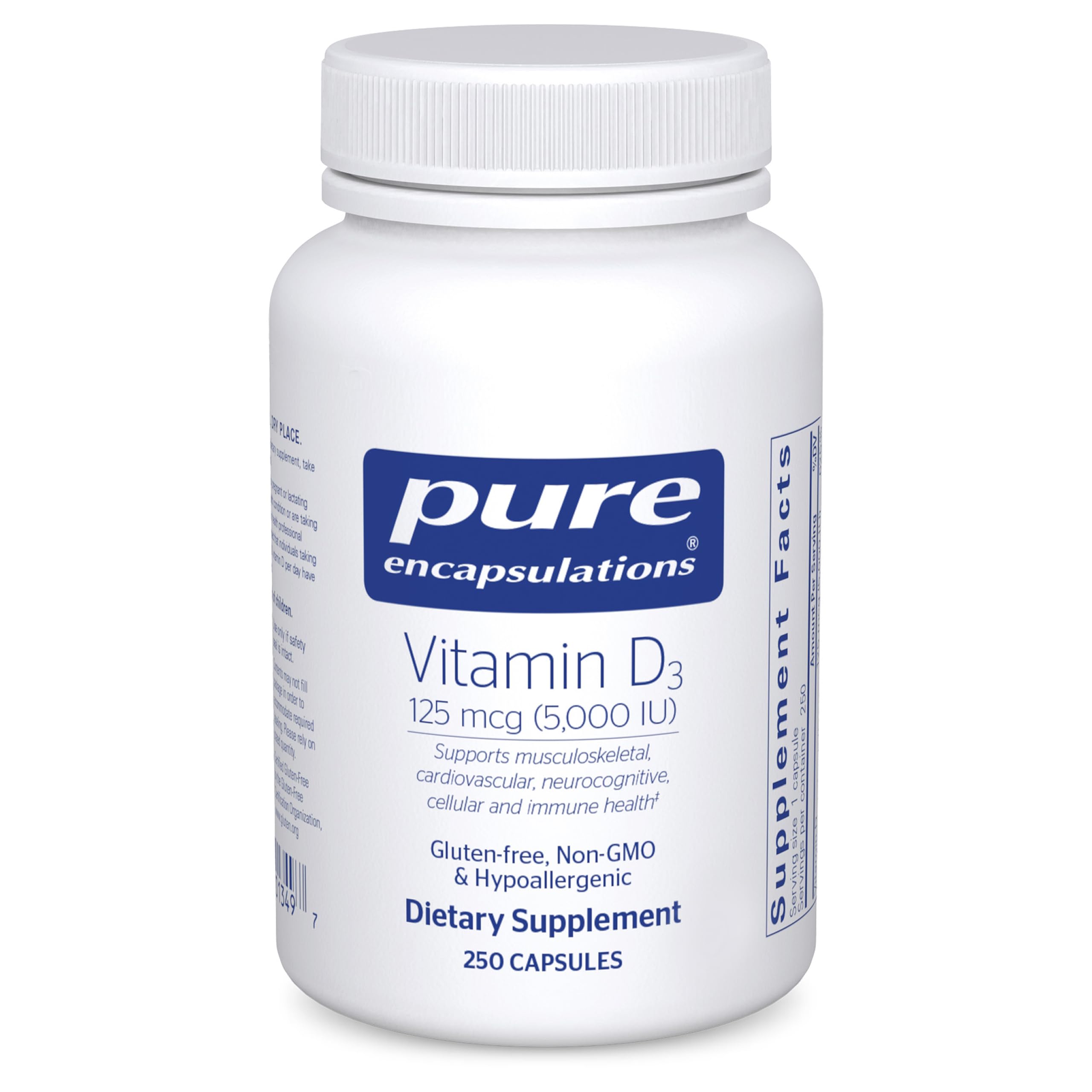 Pure Encapsulations botella frontal mostrando etiqueta clara y beneficios