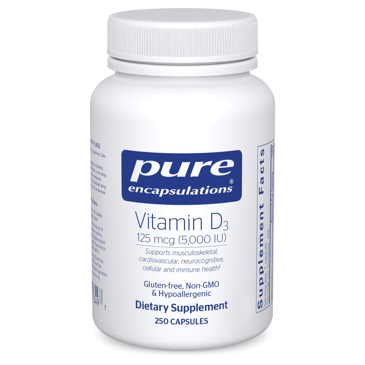 Pure Encapsulations botella frontal mostrando etiqueta clara y beneficios