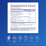 Pure Encapsulations cápsulas DGL Plus cerca, muestra textura y tamaño útil