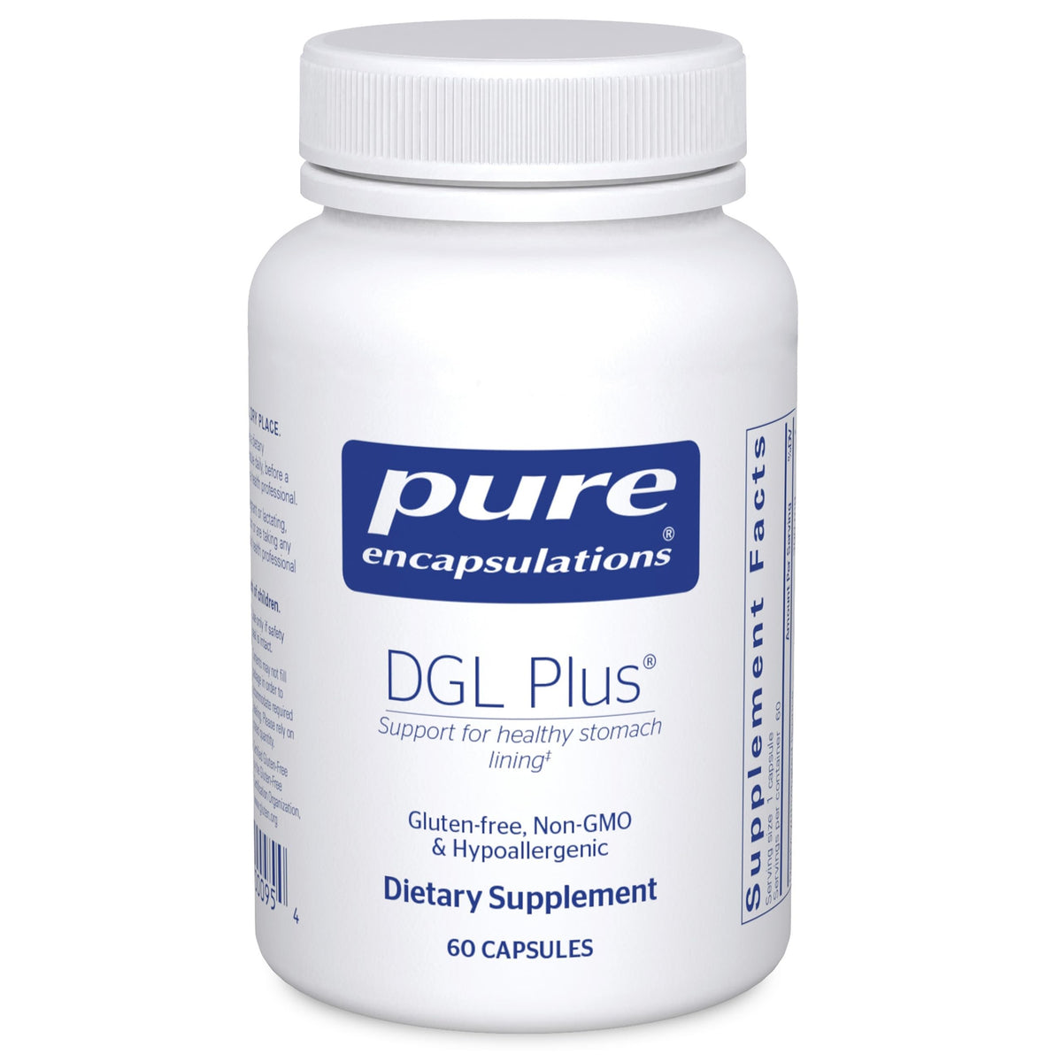 Pure Encapsulations envase frontal mostrando el suplemento y beneficios