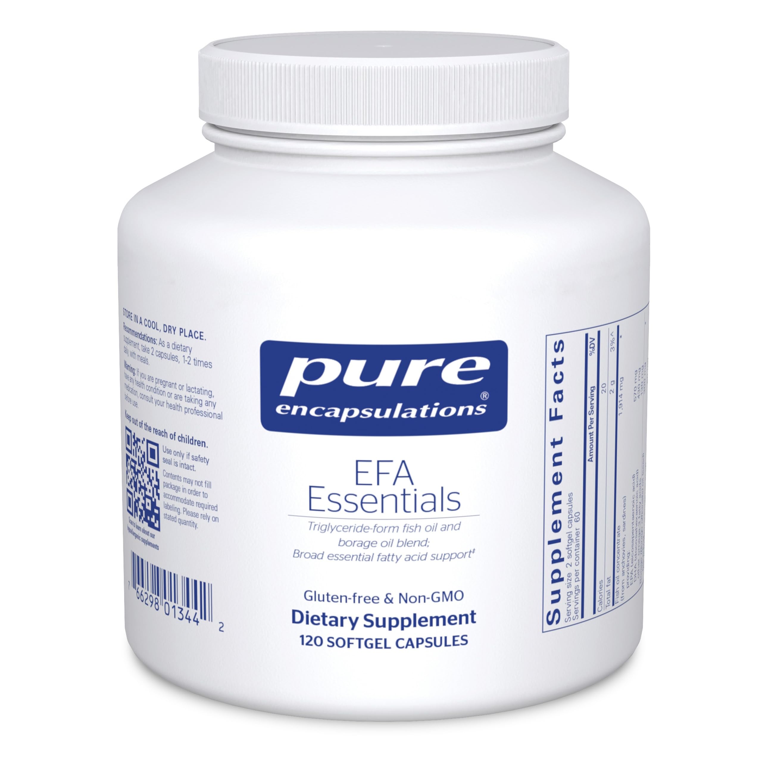 Pure Encapsulations botella frontal mostrando diseño y pureza del producto